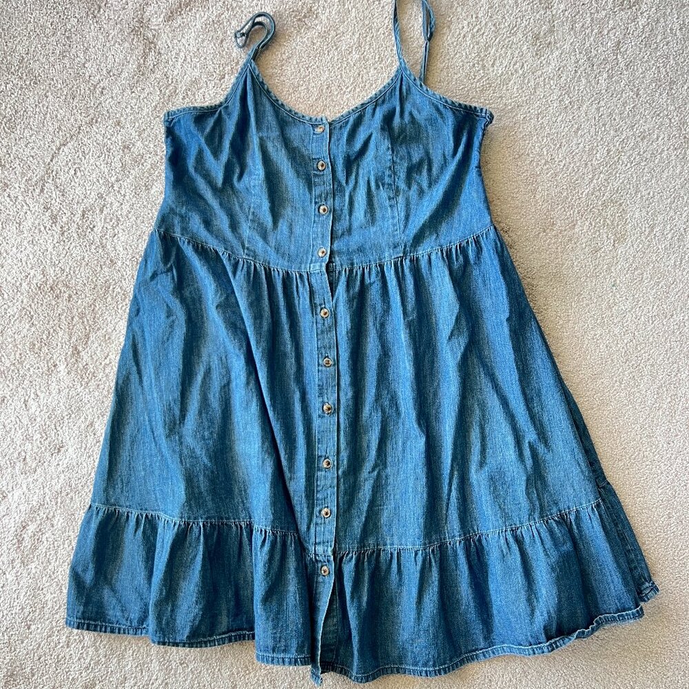 Universal Thread Denim Tiered Button Front Dress Size XL